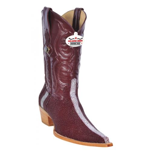 Los Altos Ladies Burgundy Genuine All-Over Stingray Rowstone Finish 3X-Toe Cowgirl Boots 356006